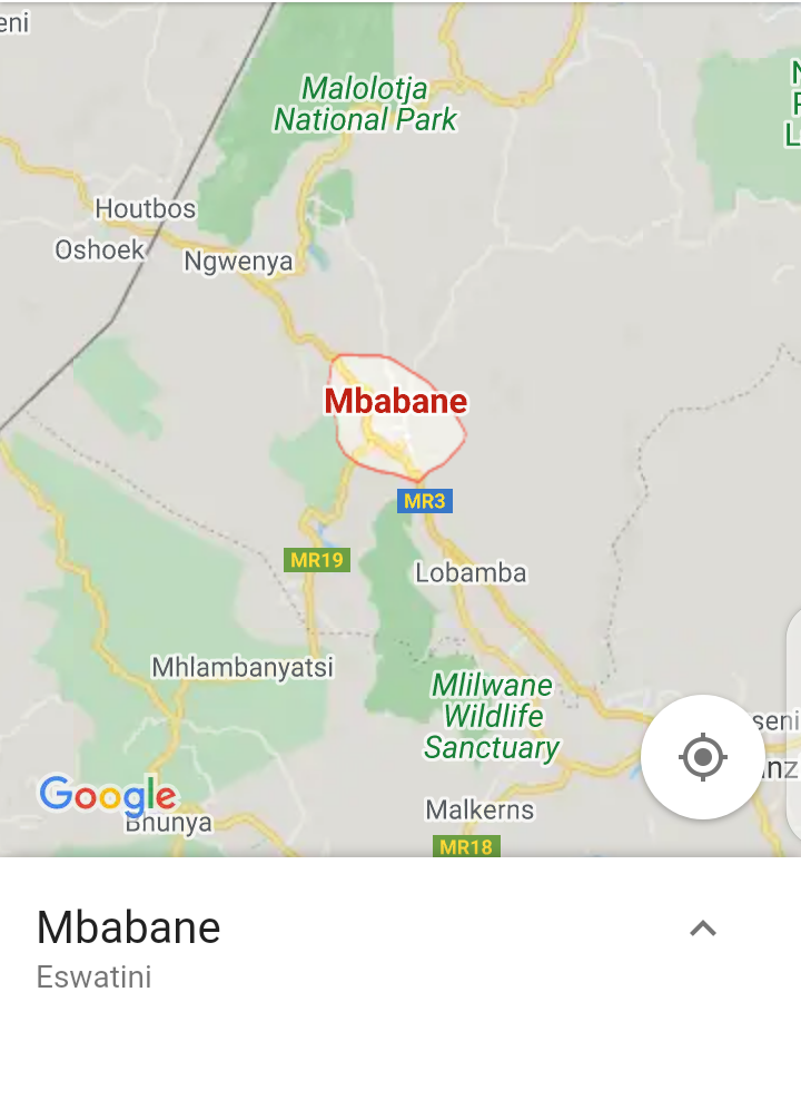 Map of Mbabane Eswatini