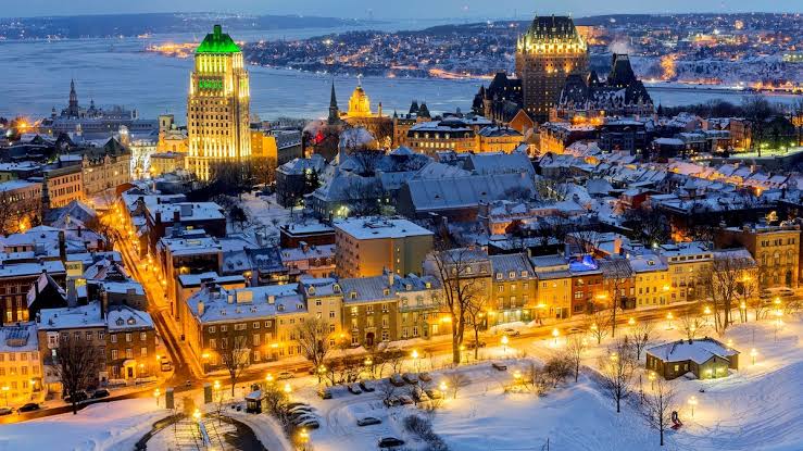 Old Quebec City in Canada Fairmont Le Chateau Frontenac hotel